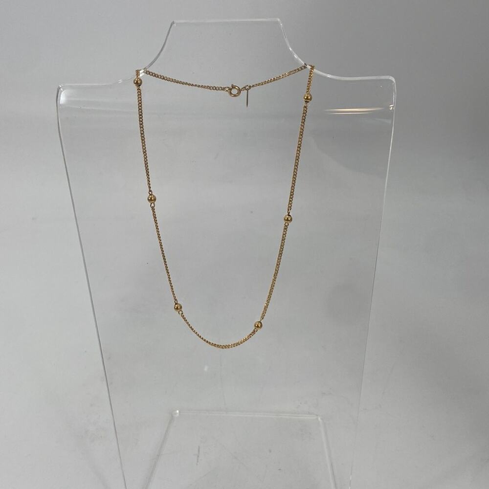 Monet gold tone beaded chain choker 14 inch necklace
